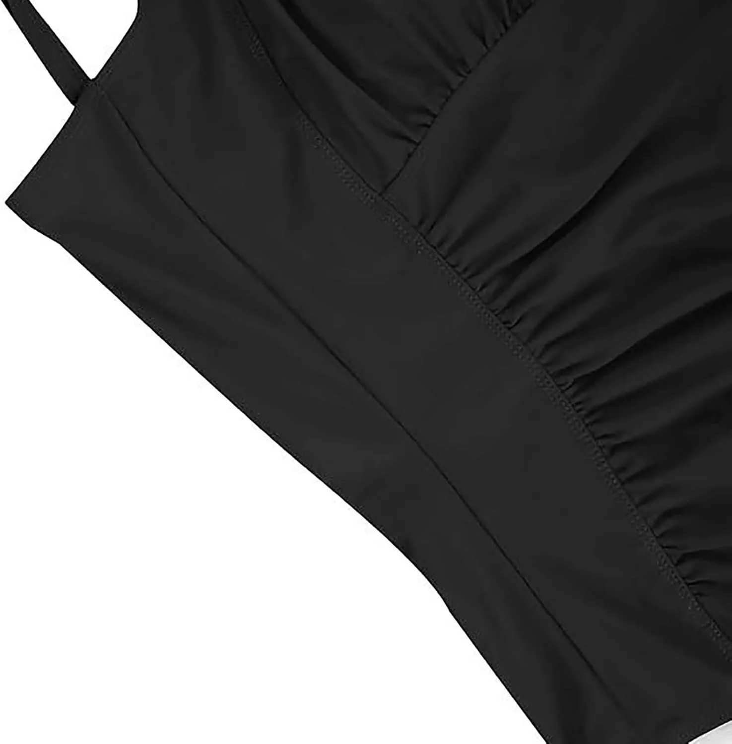 jsaierl Womens High Waisted Tummy Control Bikini One Piece Bathing Suit Slimming Square Neck Ruched Summer 1 Piece Swimsuit