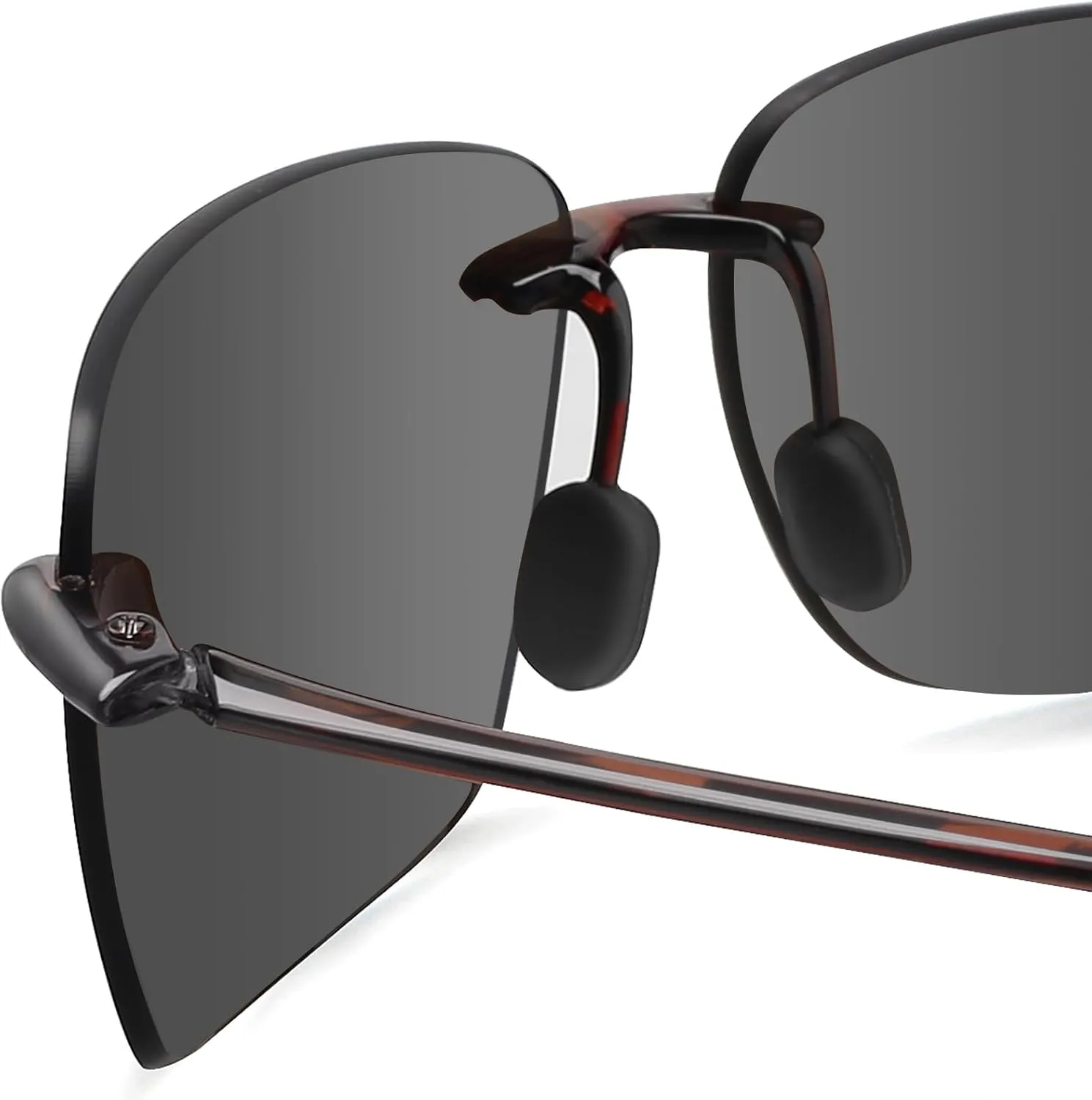 JULI Sports Sunglasses for Men Women Tr90 Rimless Frame for Running Fishing Golf Surf Driving MJ8009
