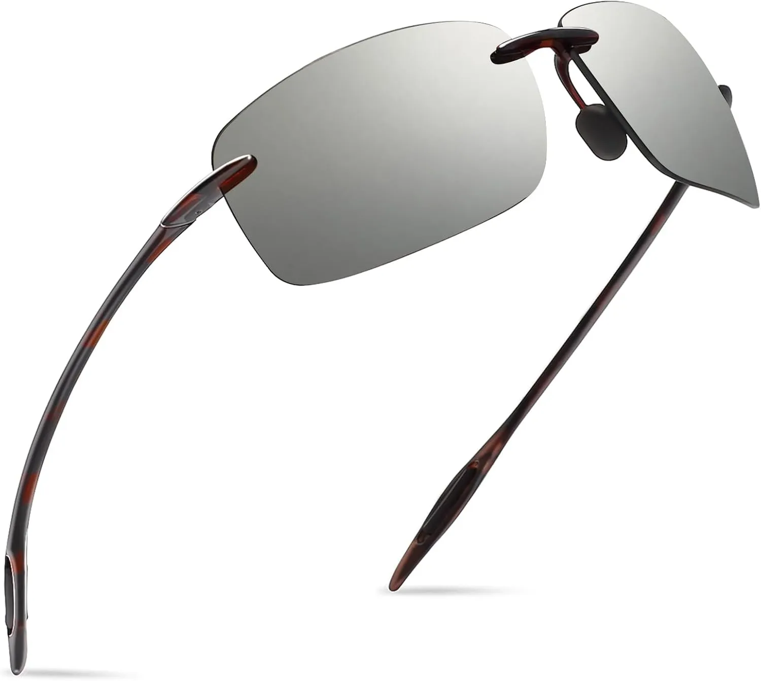 JULI Sports Sunglasses for Men Women Tr90 Rimless Frame for Running Fishing Golf Surf Driving MJ8009