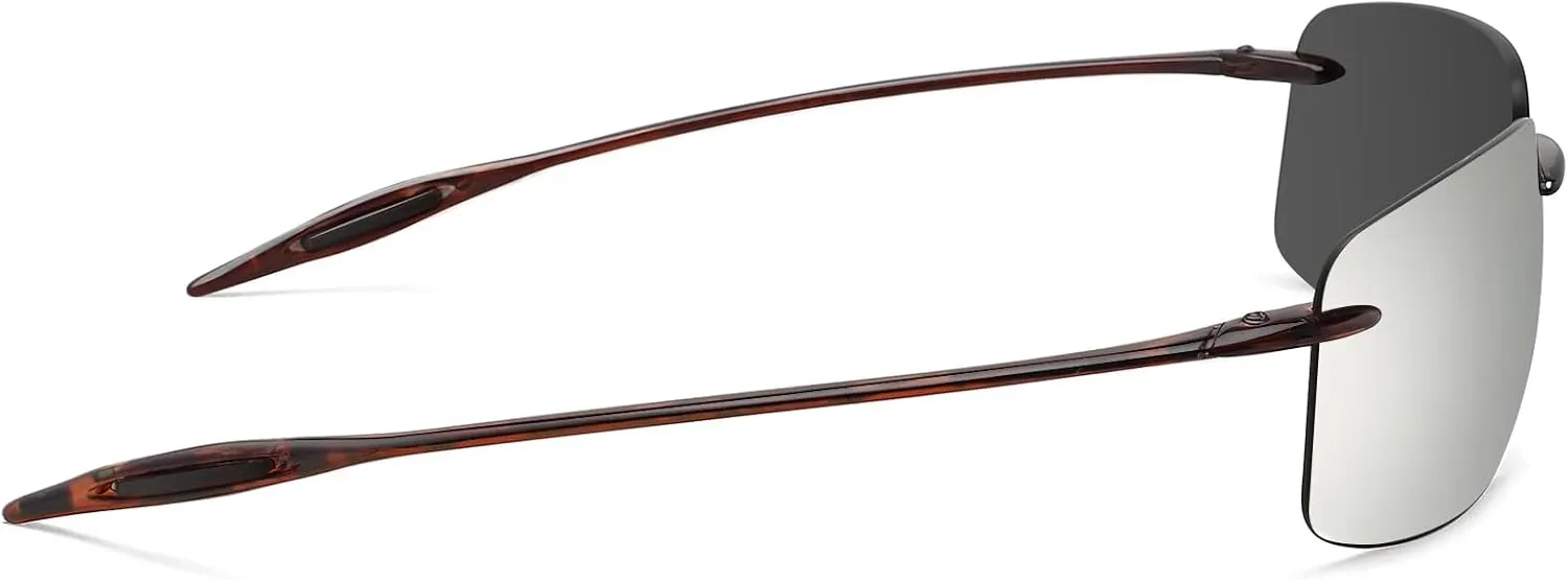 JULI Sports Sunglasses for Men Women Tr90 Rimless Frame for Running Fishing Golf Surf Driving MJ8009