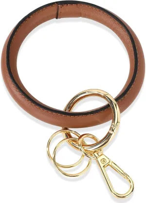 Junyuerly Wristlet Bracelet Keychain PU Leather Key chain Silicone Bangle Key Ring for Women Girls