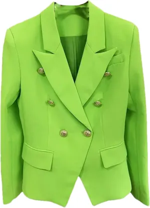 JXQXHCFS Women's Jacket Classic Double Breasted Buttons Blazer Outer women suit coat