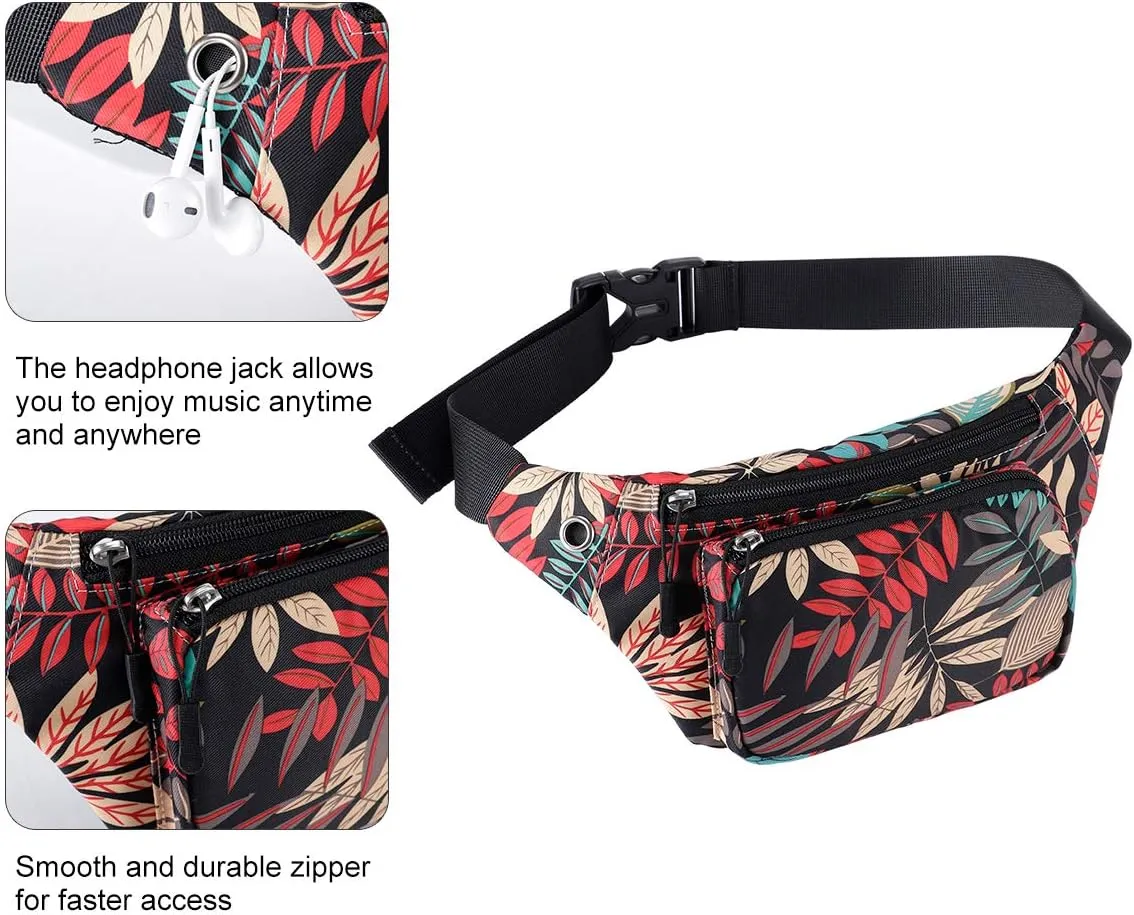 KAMO Fanny Pack, Waist Bag Sling Backpack Water Resistant Durable Polyester Small Waist Bag