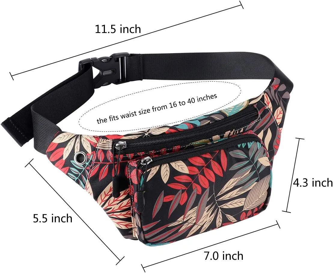 KAMO Fanny Pack, Waist Bag Sling Backpack Water Resistant Durable Polyester Small Waist Bag