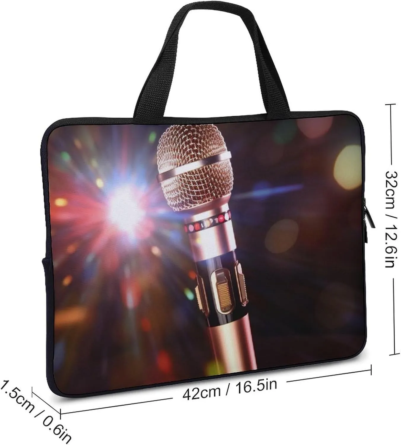 Karaoke Microphone Laptop Bag Durable Laptop Sleeve Water-Resistant Notebook Bag for Computer Or Tablet