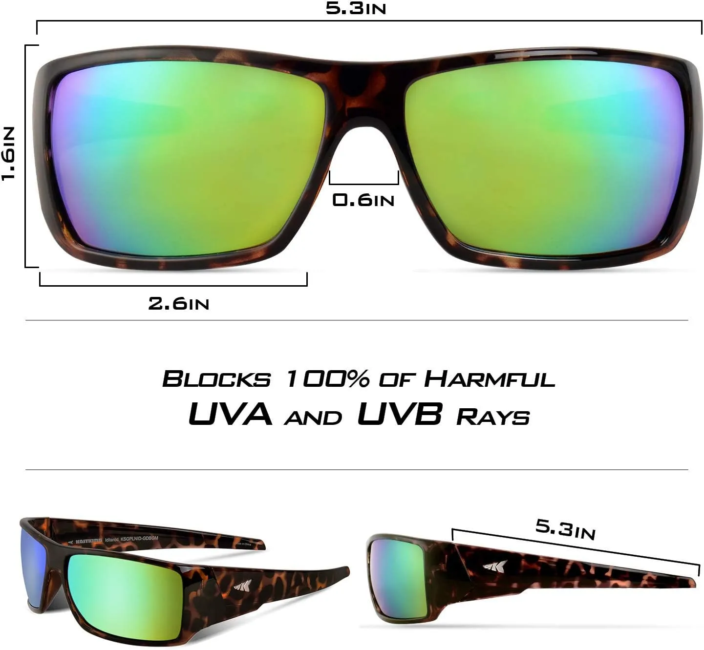 KastKing Iditarod Polarized Sport Sunglasses for Men and Women, Ideal for Driving Fishing Cycling and Running, UV Protection