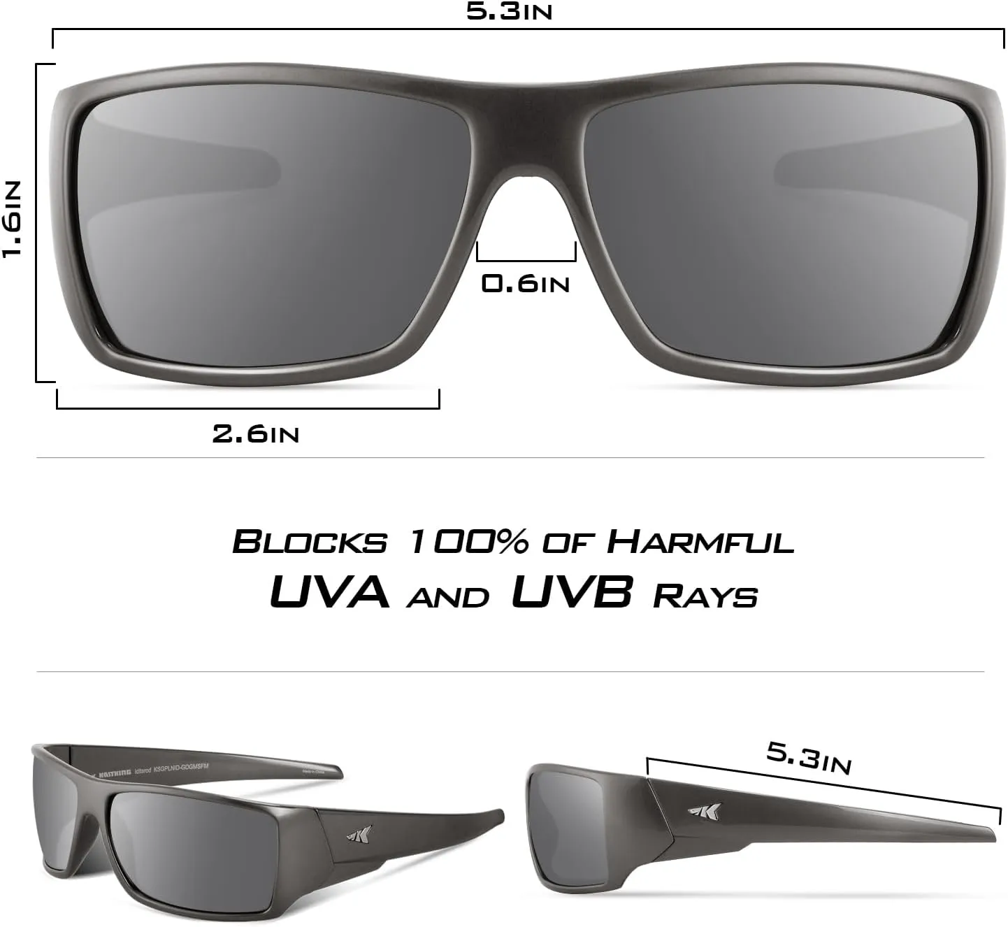 KastKing Iditarod Polarized Sport Sunglasses for Men and Women, Ideal for Driving Fishing Cycling and Running, UV Protection
