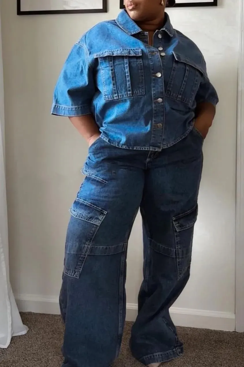 Kedera Womens Button Down Denim Shirts Casual Shirt Casual Collared Short Sleeve Western Pocket Classic Jean Shirt