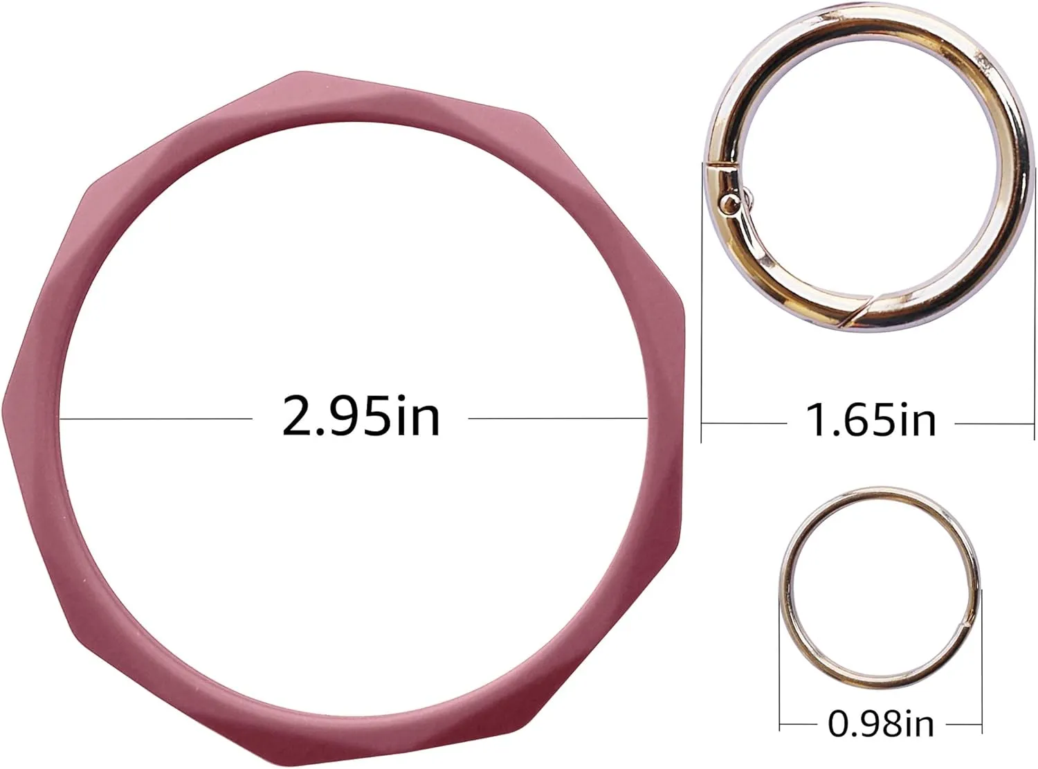 Key Ring Bracelet Keychain Silicone Bangle for Women and girls Diamond Shaped
