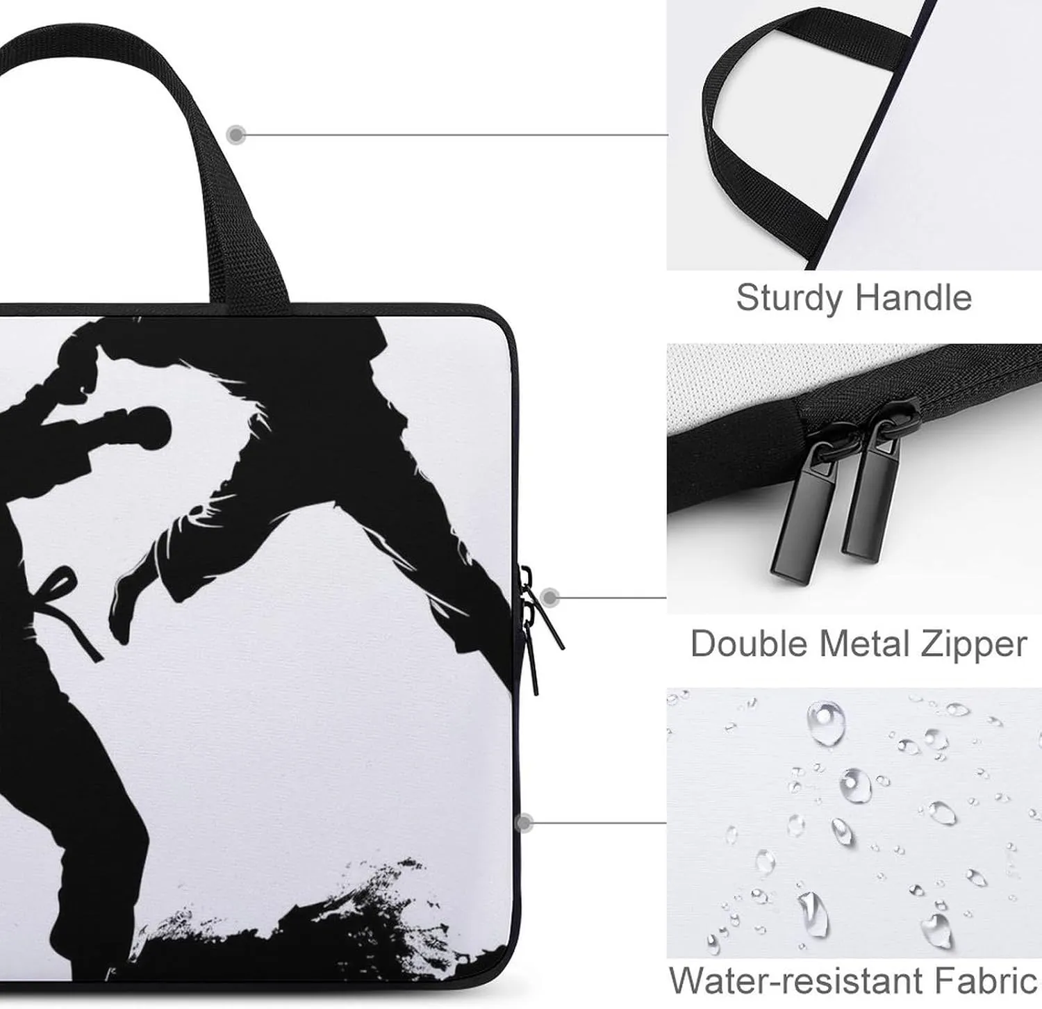 Kickboxing Laptop Bag Durable Laptop Sleeve Water-Resistant Notebook Bag for Computer Or Tablet