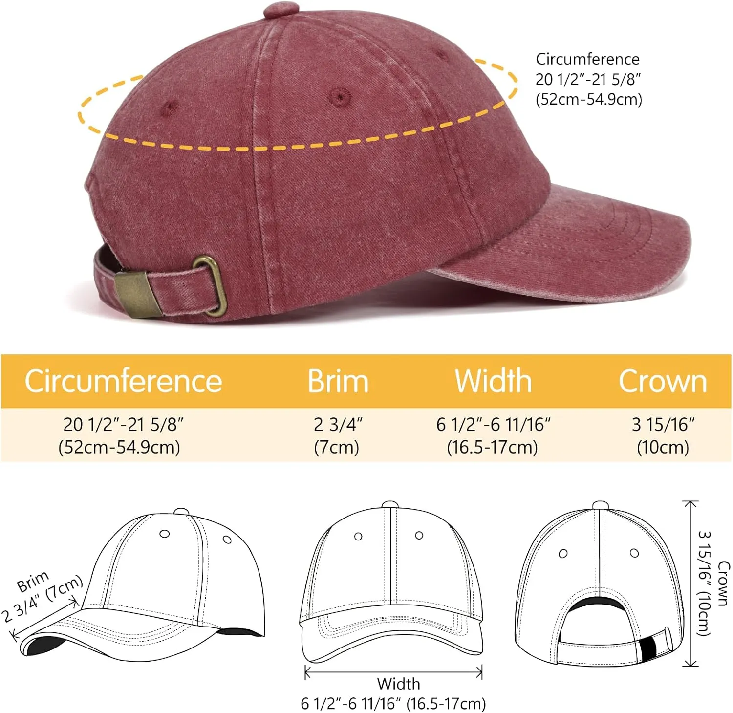 Kids Baseball Cap for Age 2-6,Adjustable Vintage Washed Cotton Toddler Baseball Hat for Boys & Girls