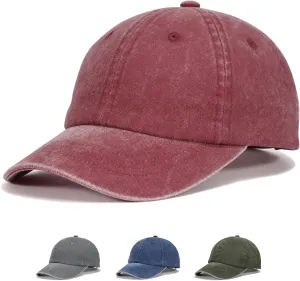 Kids Baseball Cap for Age 2-6,Adjustable Vintage Washed Cotton Toddler Baseball Hat for Boys & Girls