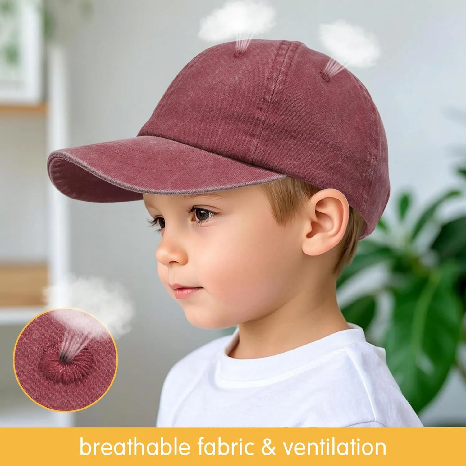 Kids Baseball Cap for Age 2-6,Adjustable Vintage Washed Cotton Toddler Baseball Hat for Boys & Girls