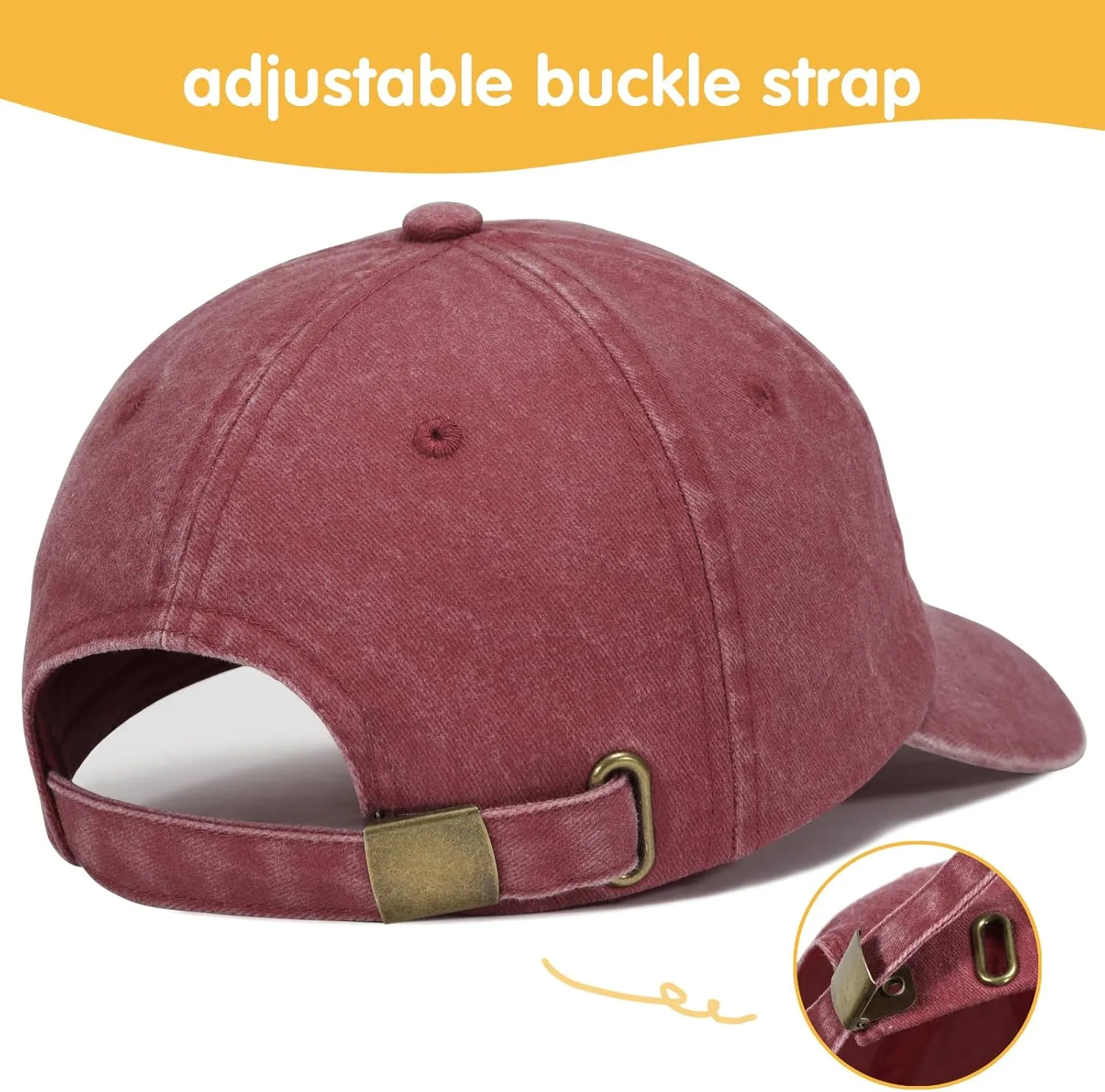 Kids Baseball Cap for Age 2-6,Adjustable Vintage Washed Cotton Toddler Baseball Hat for Boys & Girls
