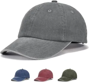 Kids Baseball Cap for Age 2-6,Adjustable Vintage Washed Cotton Toddler Baseball Hat for Boys & Girls