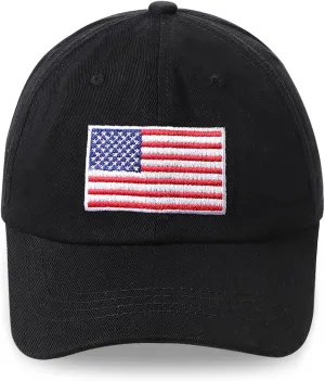 Kids Baseball Hat Toddler American Flag Baseball Caps Adjustable Trucker Hat Patriotic Cap for 3-8 Years