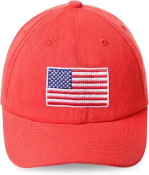 Kids Baseball Hat Toddler American Flag Baseball Caps Adjustable Trucker Hat Patriotic Cap for 3-8 Years