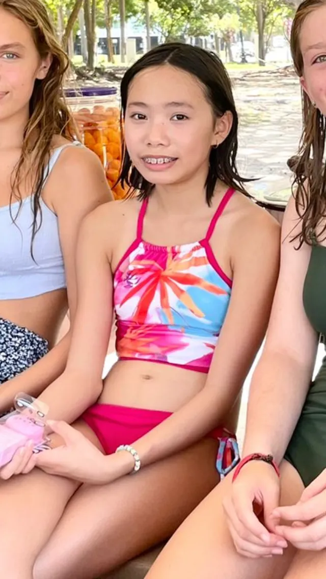Kids Girls Adjustable Halter Swimsuit