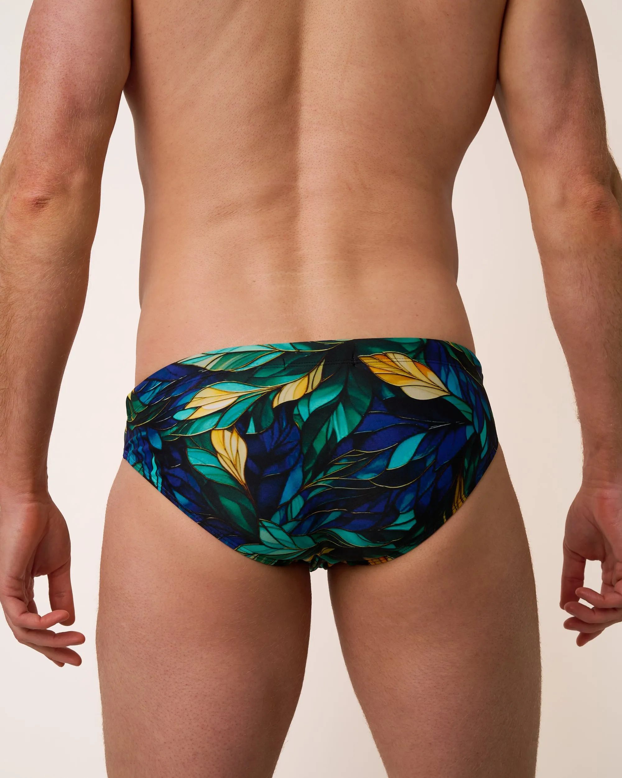 Kos Enhancing Swim Brief - Leaf Print