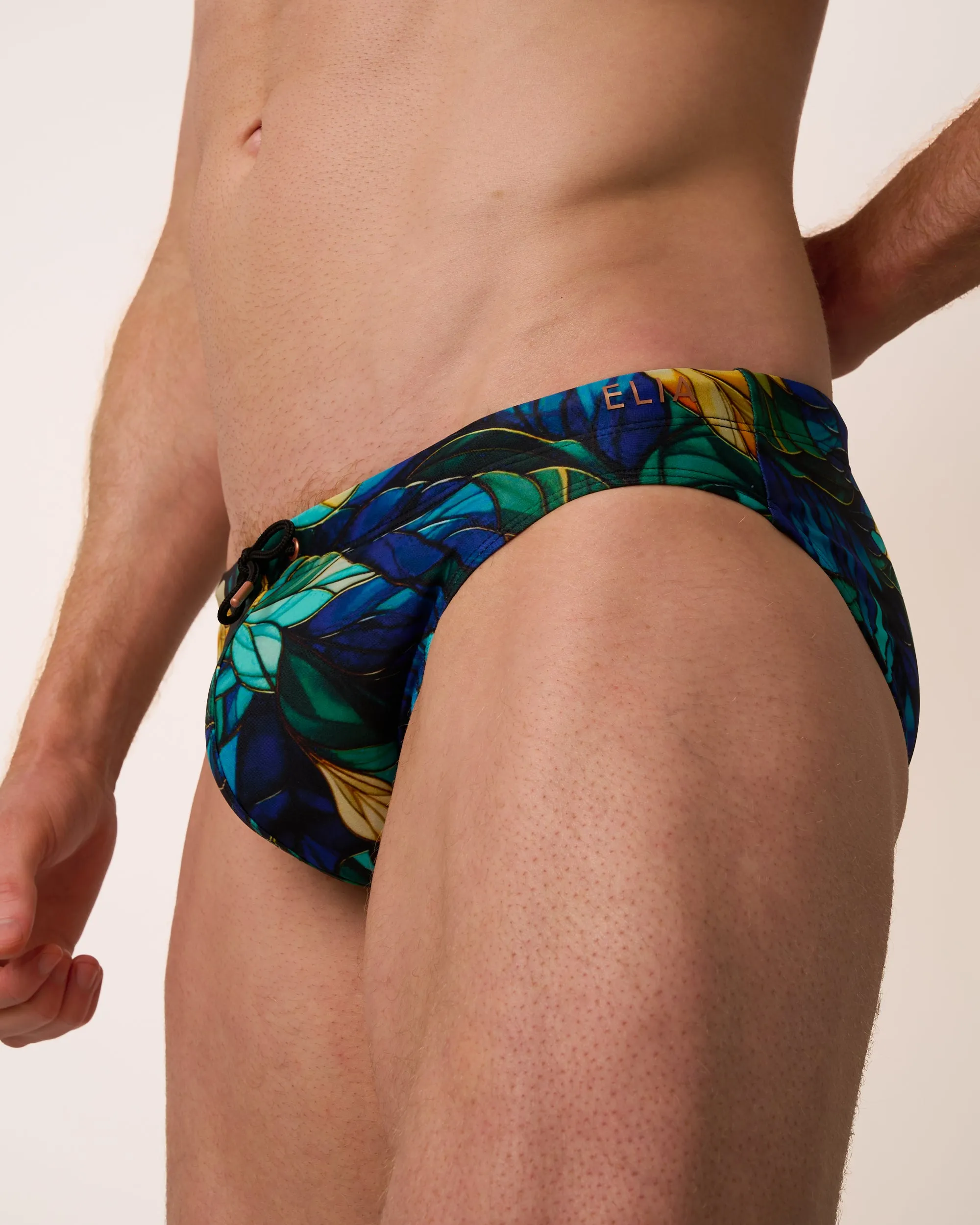 Kos Enhancing Swim Brief - Leaf Print