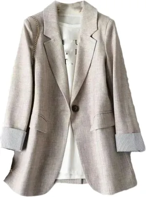 Ladies Long Sleeve Spring Casual Blazer Business Plaid Suits Women Work Office Blazer Women Jackets Coats