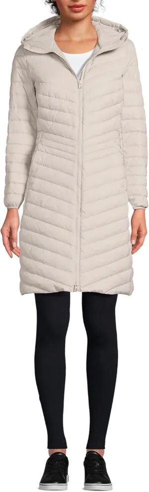 Lands' End Women's Ultralight Packable Long Down Coat