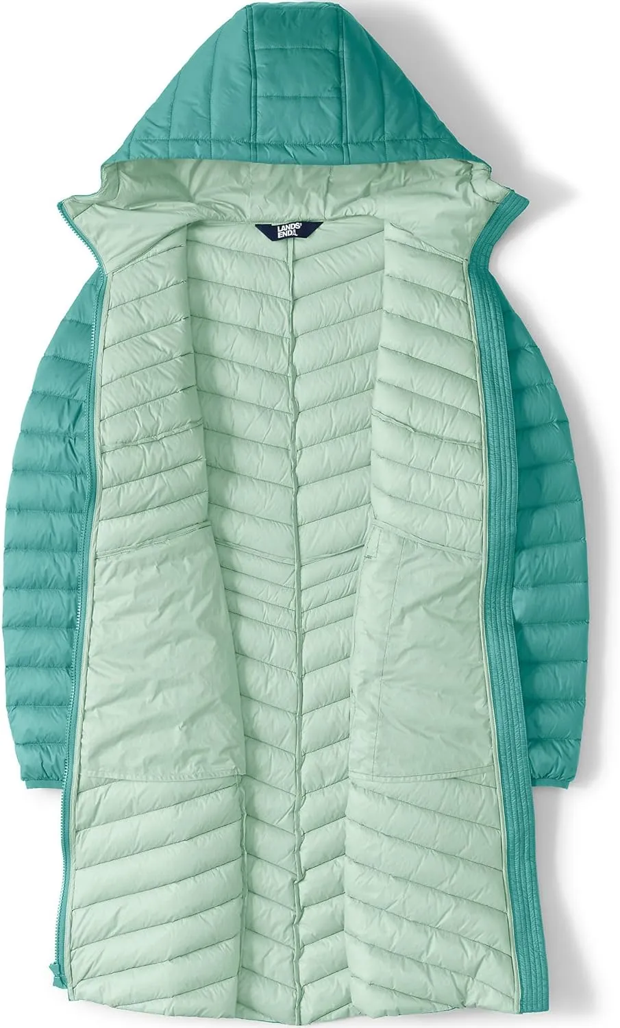 Lands' End Women's Ultralight Packable Long Down Coat