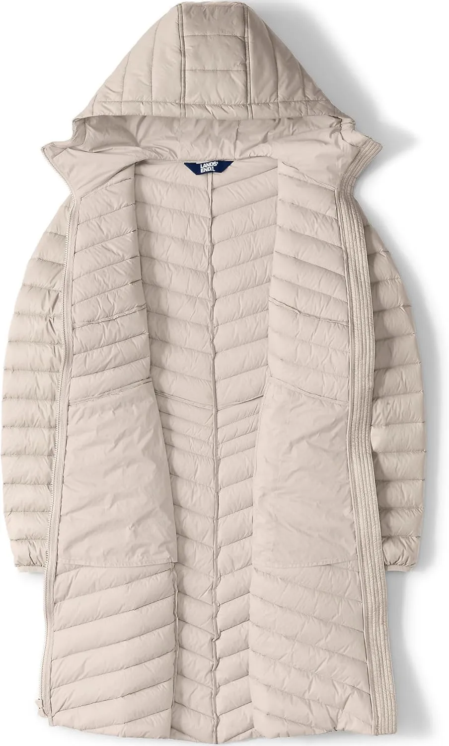 Lands' End Women's Ultralight Packable Long Down Coat