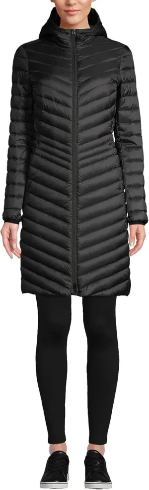 Lands' End Women's Ultralight Packable Long Down Coat