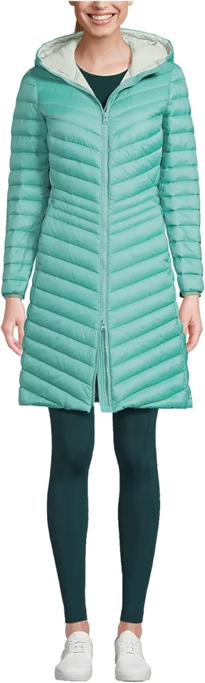 Lands' End Women's Ultralight Packable Long Down Coat