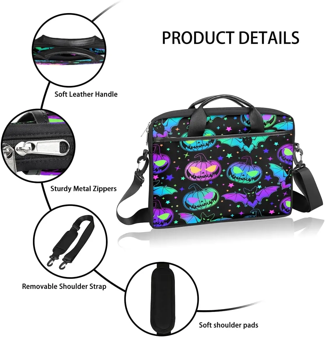 Laptop Bag for Women Men, 15.6 inch Messenger Shoulder Bags, Water Resistant Computer Bag Sleeve
