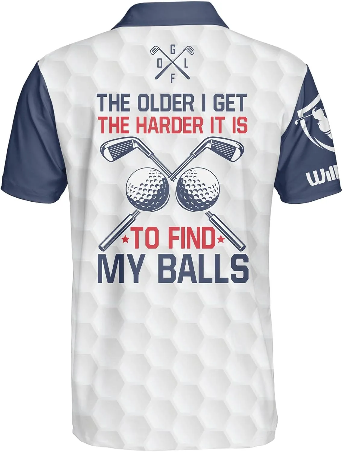 LASFOUR Personalized 3D Funny Golf Polo Shirts for Men, Men's Golf Shirts Short Sleeve Polo Dry Fit, America Golf Polos