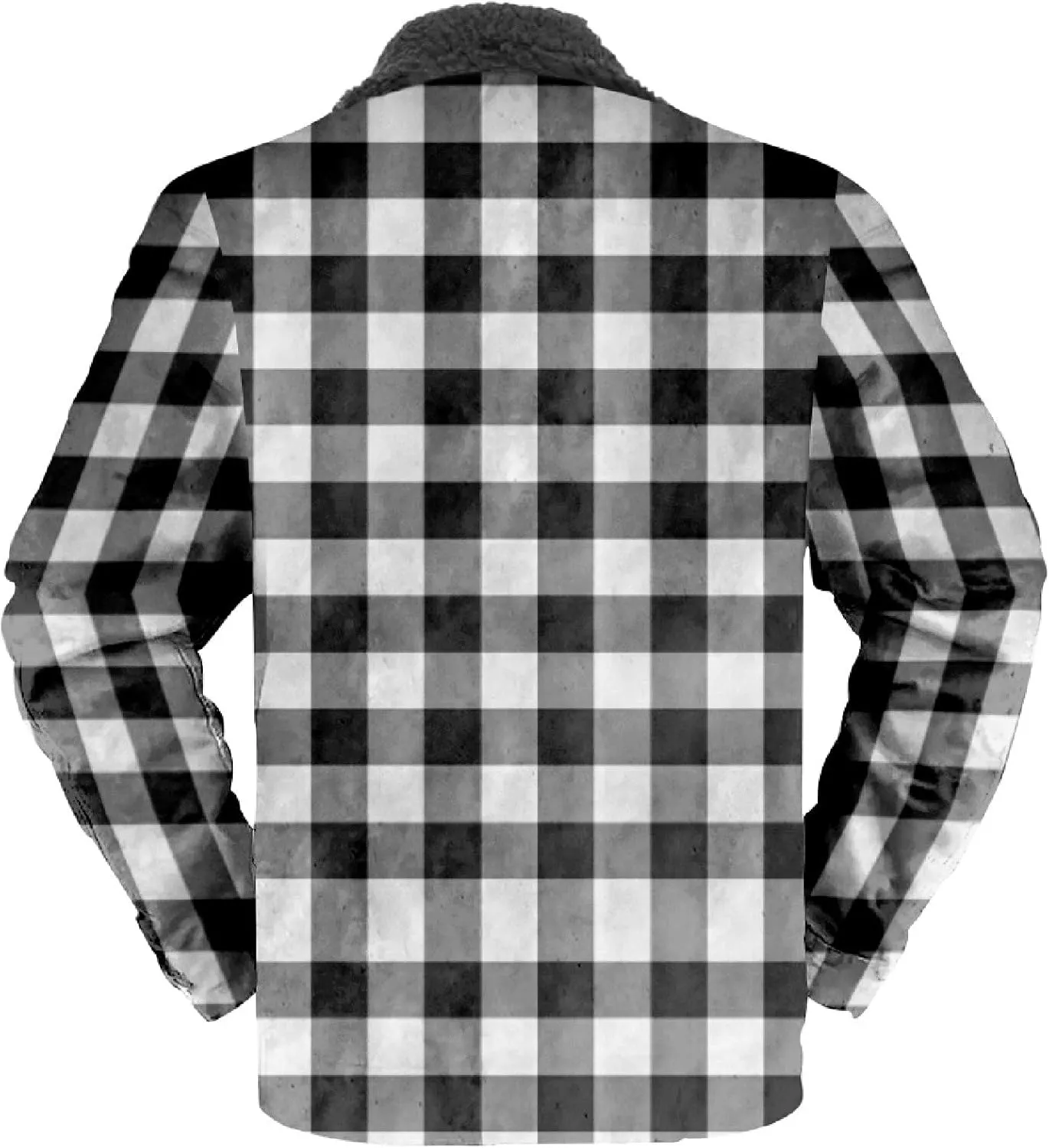 LCMTWX Fleece Plaid Flannel Jacket Pocket Hooded Padded Loose Shirt Top Jacket Coats Shirt Plaid Cotton Hoodies Men Plus