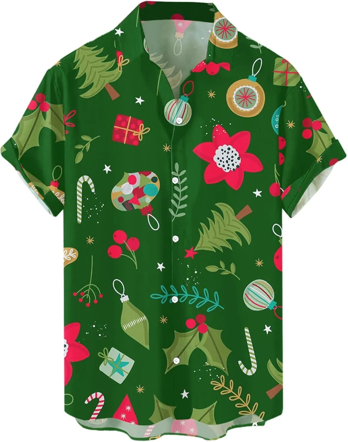 LCMTWX White Button Down Shirt Men Digital Printing Button Lapel Short Sleeve Shirt T Shirt Mens Christmas Shirt Christmas