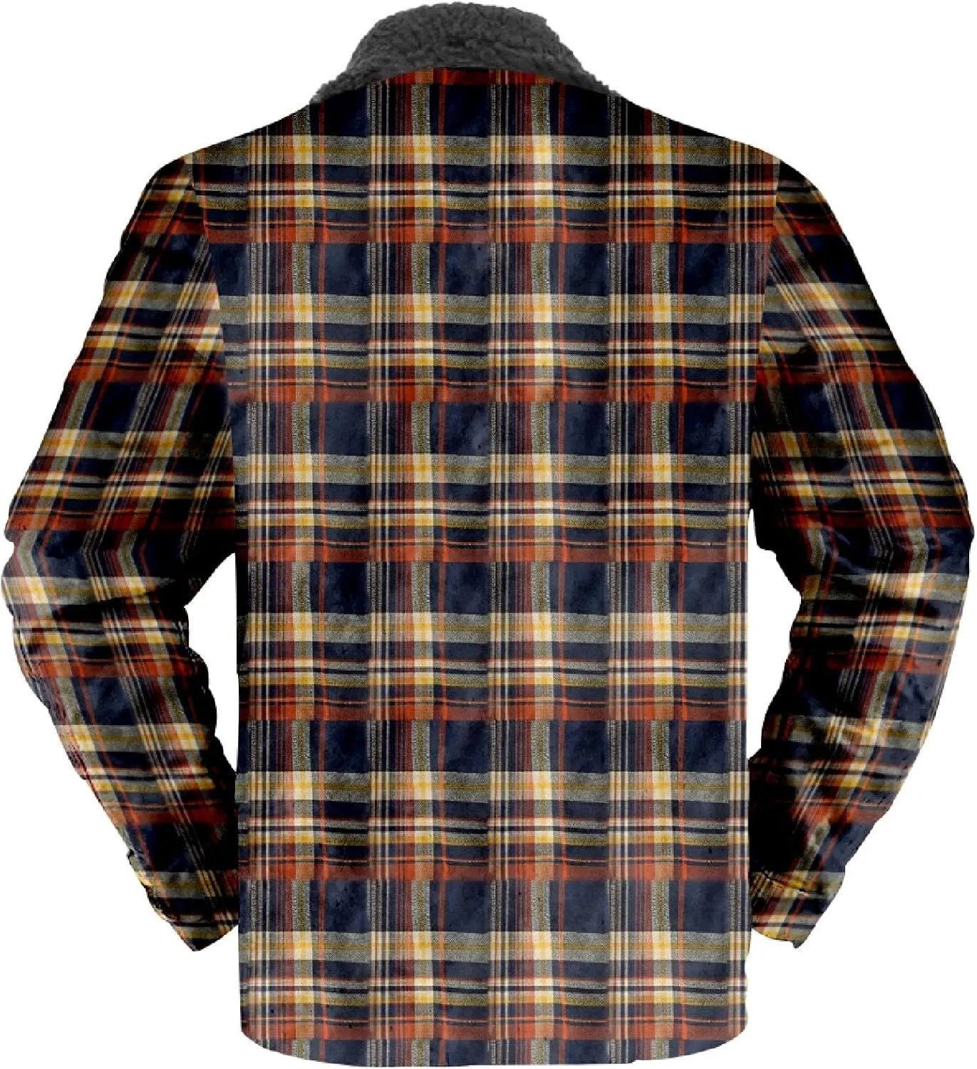 LCMTWX Winter Coat Men Plaid Casual Plaid Print Hooded Zipper Pocket Long Sleeve Shirt Patchwork Jacket Loose Thickened