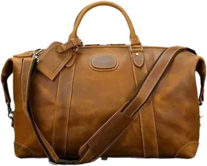 Leather Handmade Messenger Bag Waterproof Vintage Large Carry On Laptop Overnight Weekend Gym