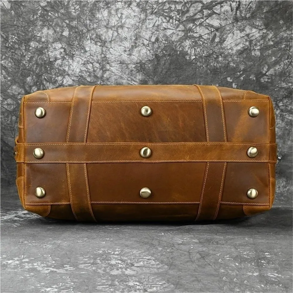 Leather Handmade Messenger Bag Waterproof Vintage Large Carry On Laptop Overnight Weekend Gym