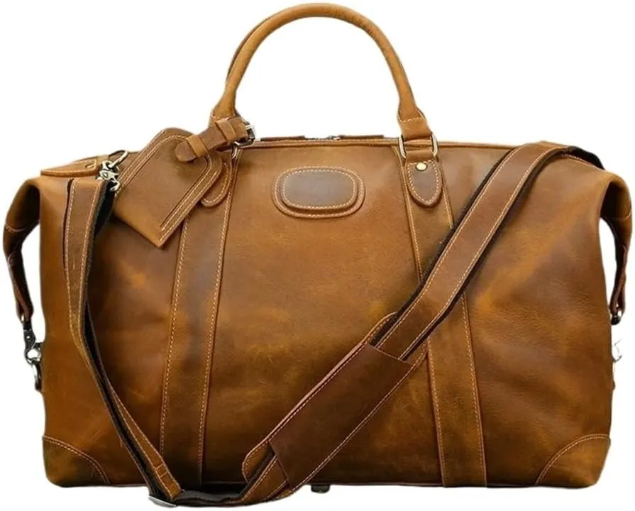 Leather Handmade Messenger Bag Waterproof Vintage Large Carry On Laptop Overnight Weekend Gym