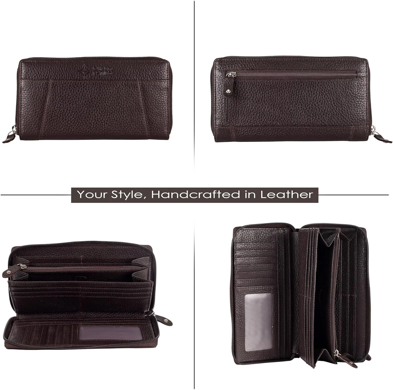 Leather Wallet for Women  RFID Secure, Water-Resistant Floater Leather, Zipper Compartments, Stylish & Durable.