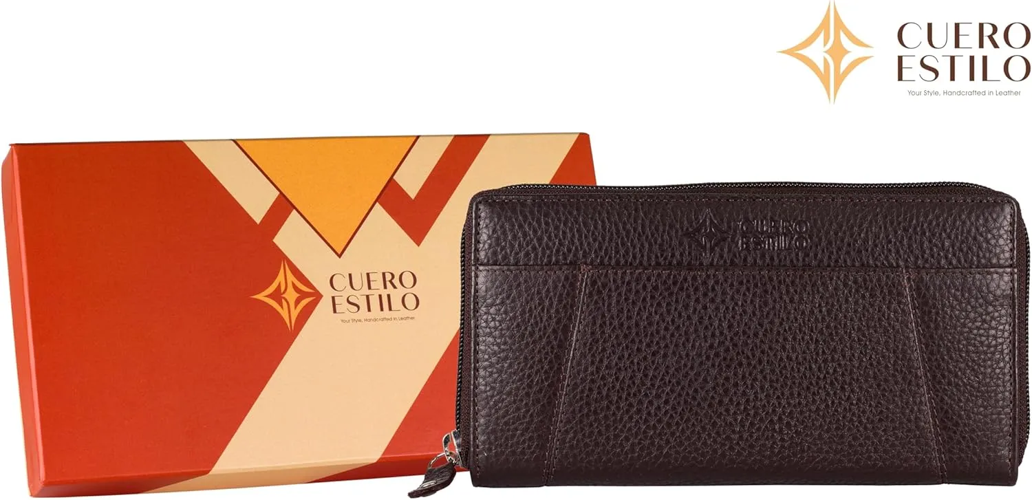 Leather Wallet for Women  RFID Secure, Water-Resistant Floater Leather, Zipper Compartments, Stylish & Durable.