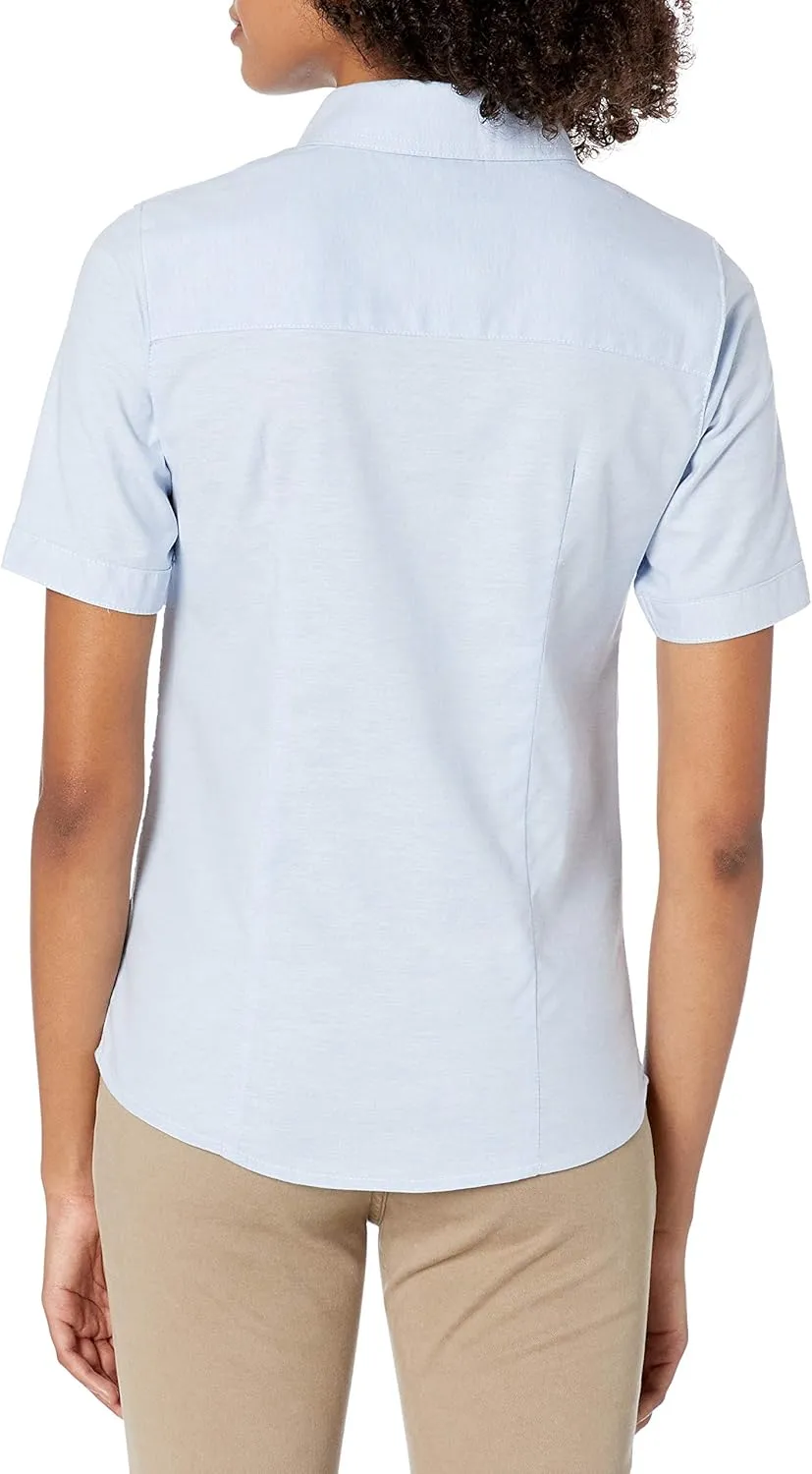 Lee Uniforms Junior's' Short-Sleeve Stretch Oxford Blouse
