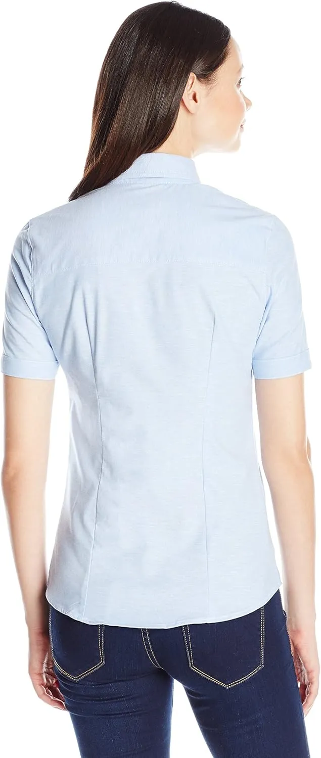 Lee Uniforms Junior's' Short-Sleeve Stretch Oxford Blouse