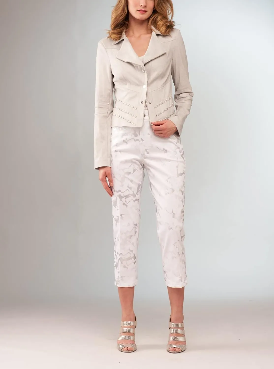 Lena Gabrielle Vegan 4 Way Stretch Leather Jacket with Stud Trim, BCJ2665B