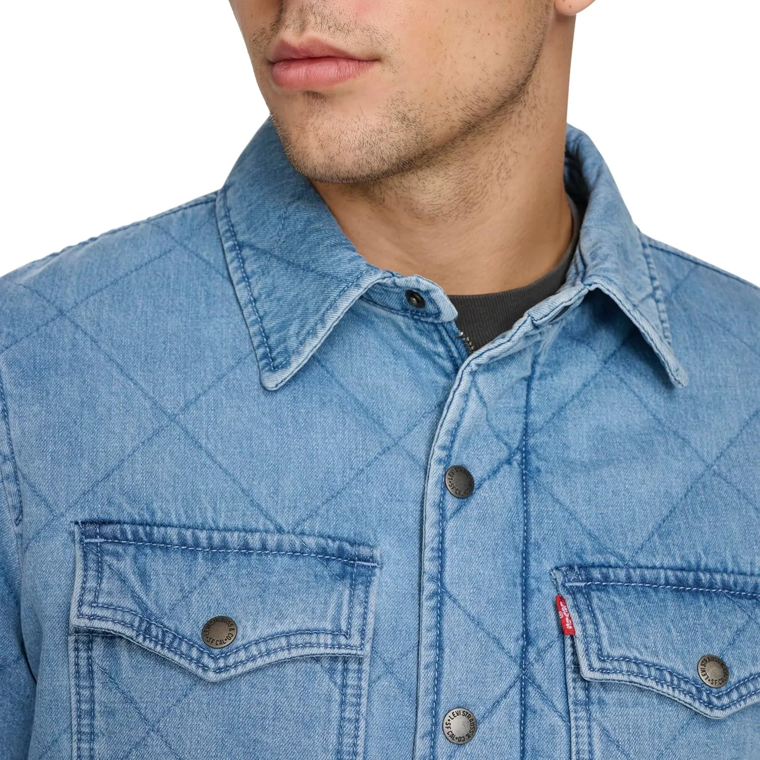 Levi's Men's Diamond Quilted Denim Shacket