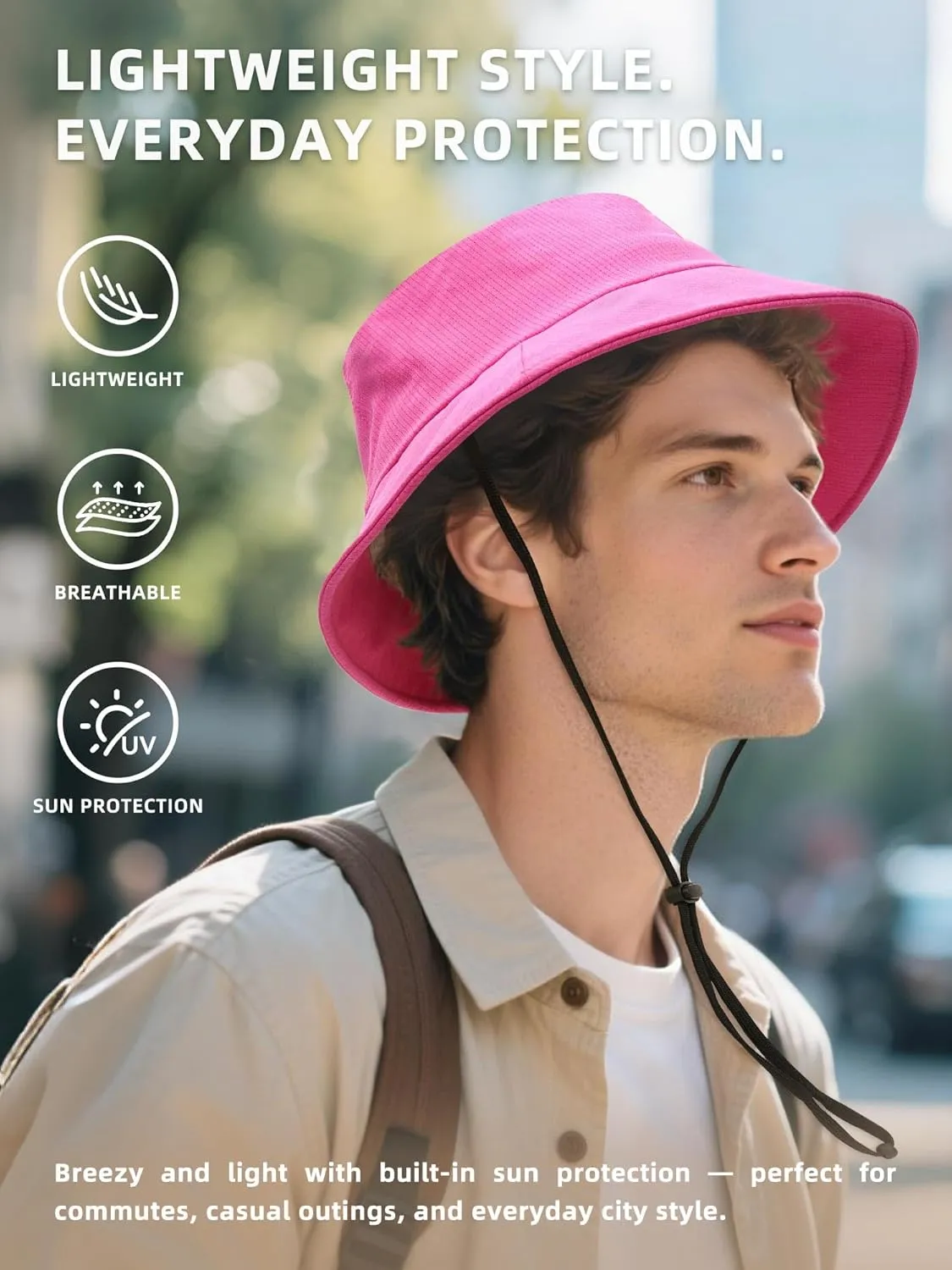 Lightweight Bucket Hat for Women Men - Breathable Sun Hat with Ponytail Hole for Beach, Golf, Hiking, Gardening