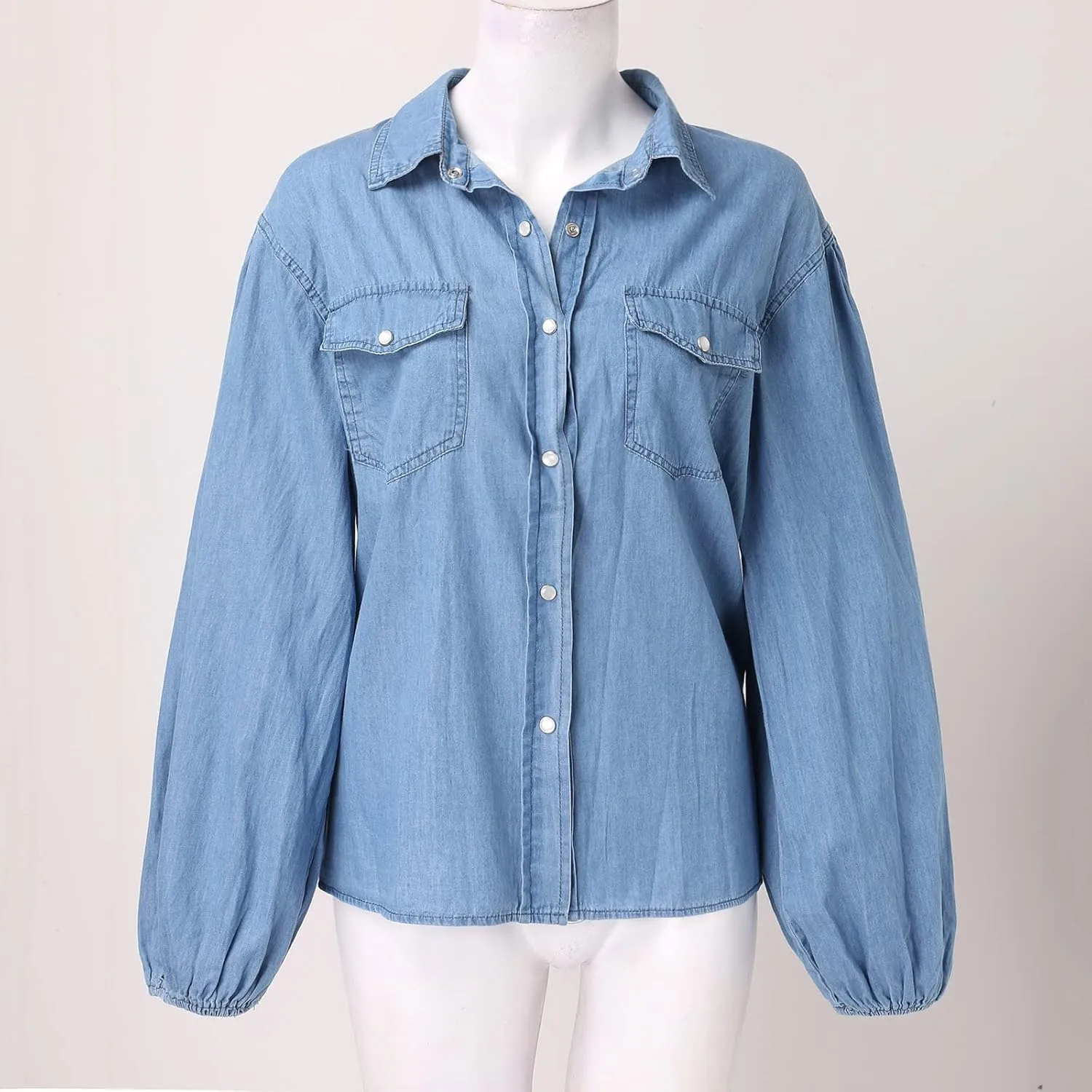 Lightweight Jacket Women Denim Jeans Women's Shirts Full Sleeves Shirt Turn Down Jeans Shirt Women's Clothing