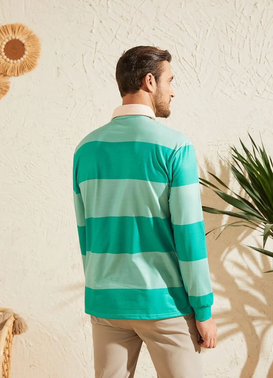 LILLIWEEN Classic Blues Striped Clues Shirt Mens Steve Green Striped Shirt Adult Halloween Costume