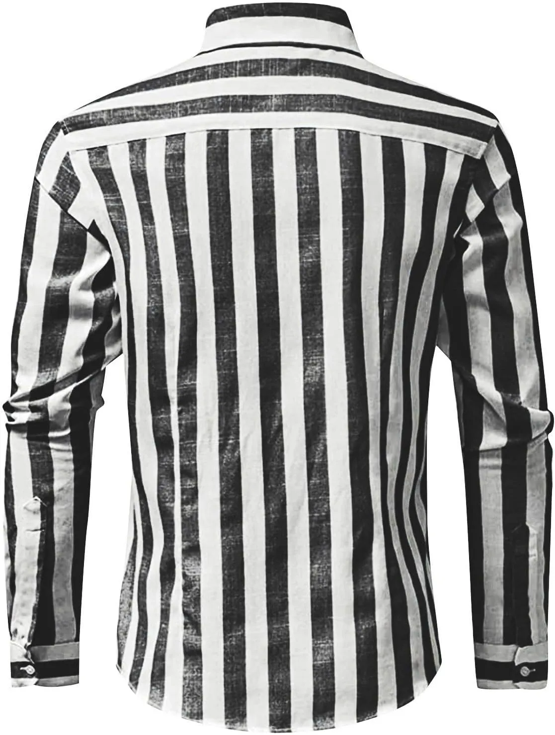Linen Shirts for Men Long Sleeve Striped Tshirts Summer Casual Fashion Work Tops Lightweight Breathable Clothes