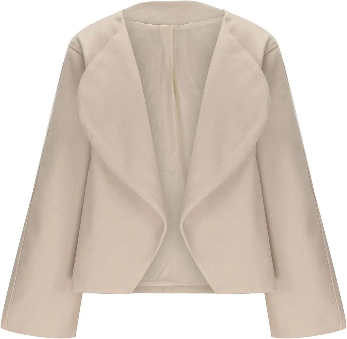 Lmdudan Women Warm Pea Coat Notched Lapel Neck Cropped Double Breasted Button Down Trench Overcoat Jackets with Pockets 2024