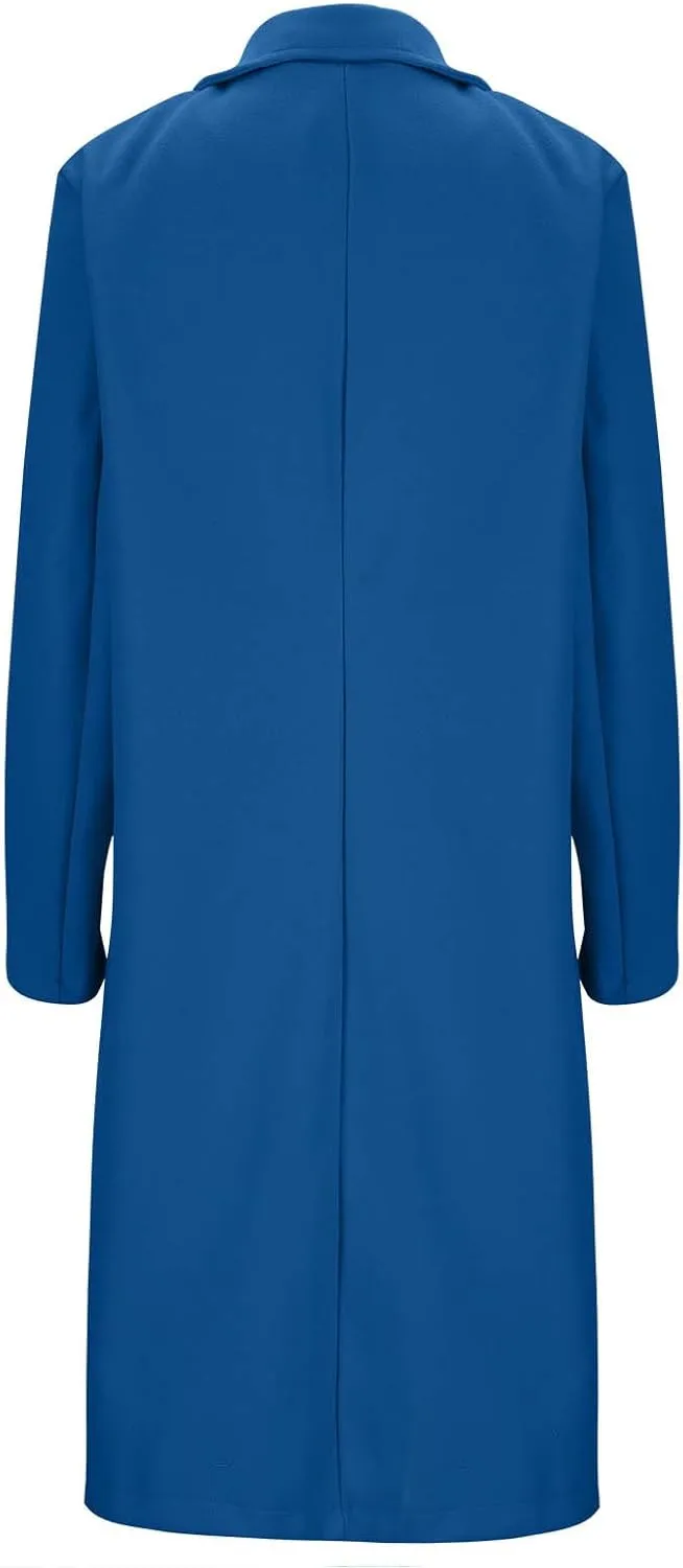 Lmdudan Women's Double Breasted Pea Coat Lapel Wool Blend Long Trench Jacket Winter Elegant Overcoat Outwear 2024 Trendy